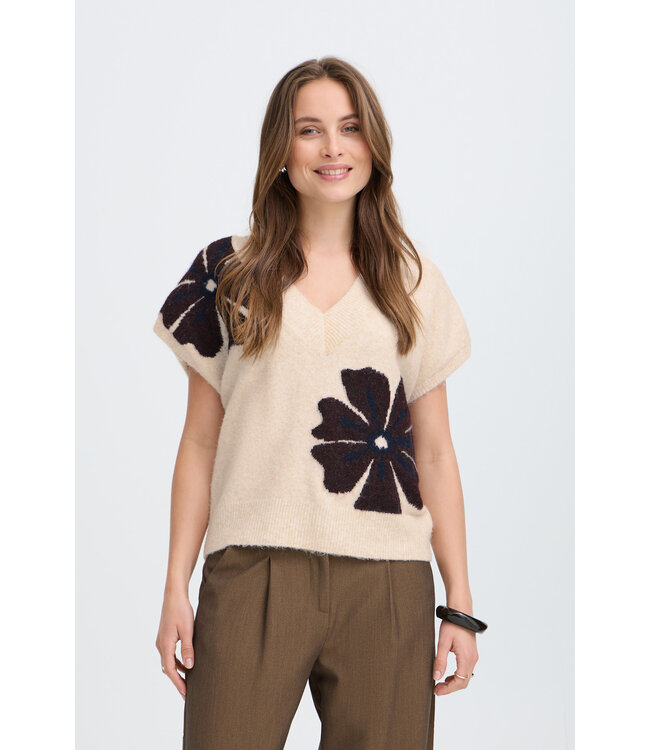 B. Young Byomea Knit Vest - Fig Mel Flower