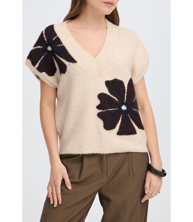 B. Young Byomea Knit Vest - Fig Mel Flower
