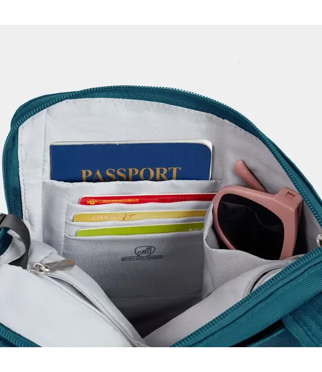 Travelon Anti-Theft Classic Slim Double Zip Crossbody - Teal