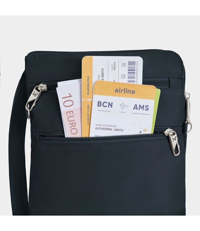 Travelon Anti-Theft Classic Slim Double Zip Crossbody - Midnight