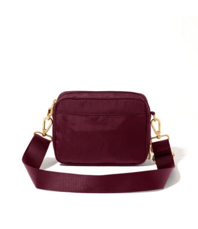 Baggallini Coastal Flip Lock Camera Crossbody Bag - Jam W/Gold Hardware