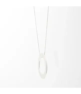 Pursuits Compass Necklace - Satin Silver