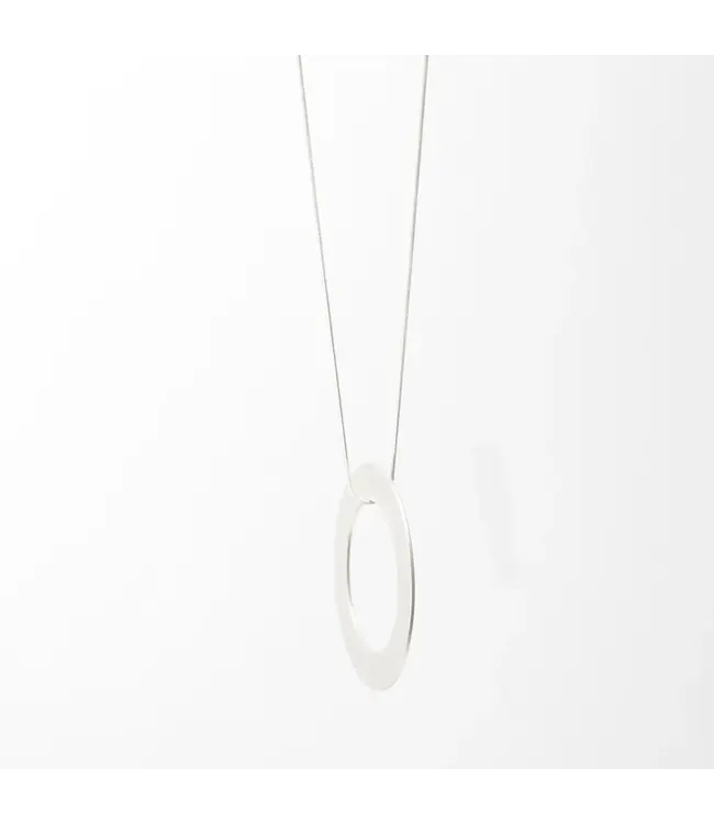 Pursuits Compass Necklace - Satin Silver