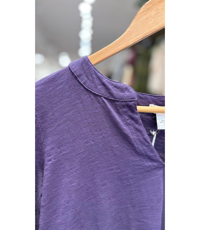 Mododoc Split Mandarin Long Sleeve - Velvet Dream