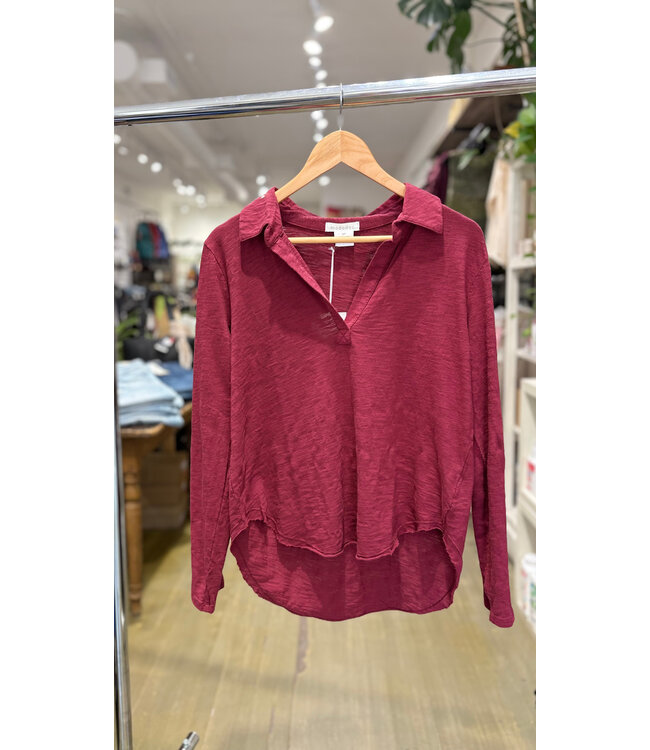 Mododoc Easy Polo Long Sleeve - Astroberry