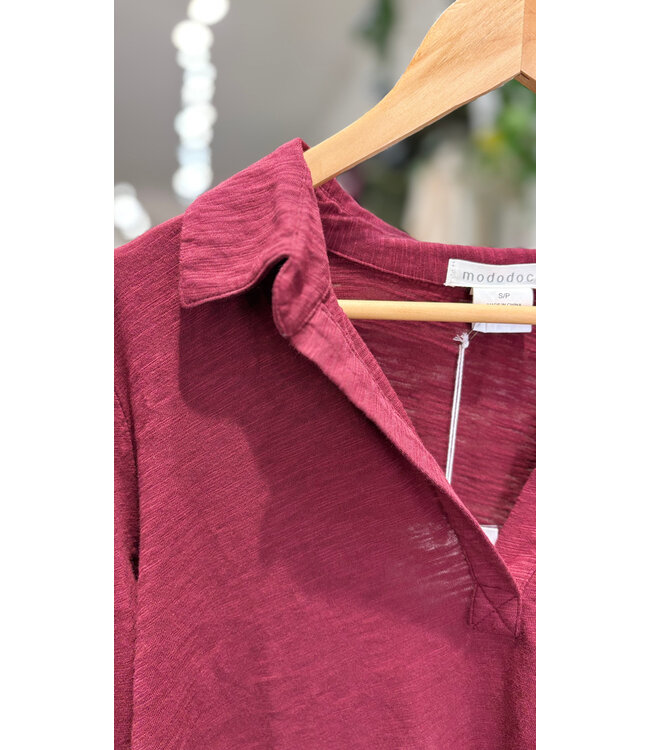 Mododoc Easy Polo Long Sleeve - Astroberry