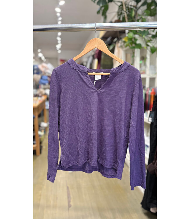 Mododoc Split Mandarin Long Sleeve - Velvet Dream