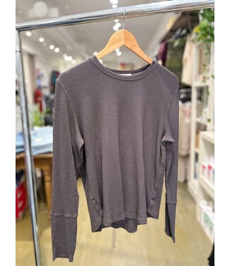 Mododoc Slim Crew Top - Washed Ebony