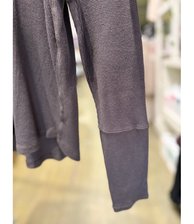 Mododoc Slim Crew Top - Washed Ebony