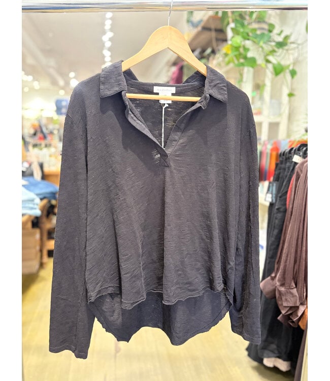 Mododoc Easy Polo Long Sleeve - Black