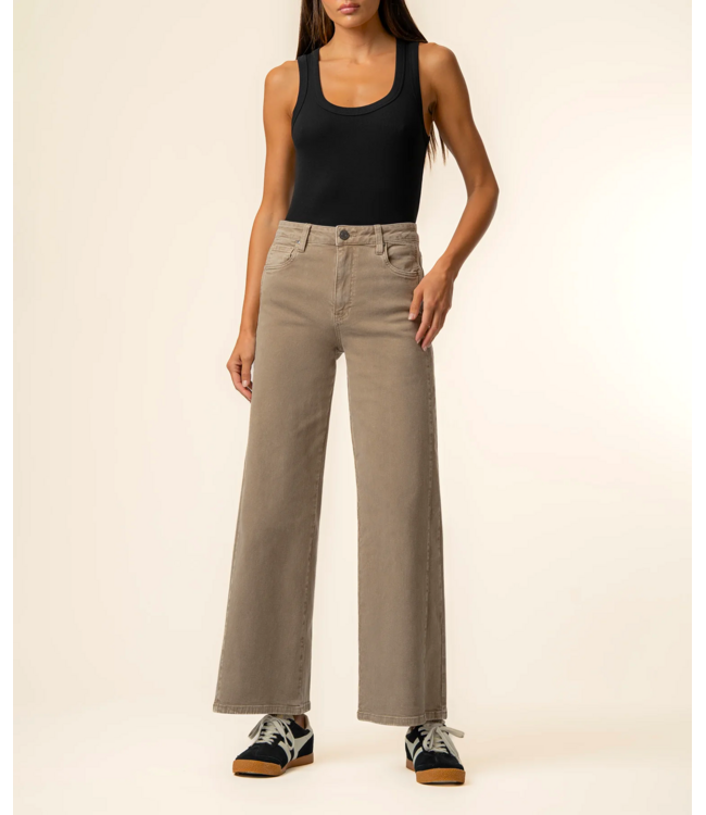 KUT Jeans Meg High Rise Wide Leg - Milk Tea