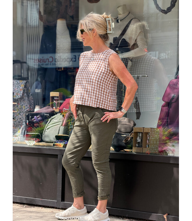 Made in Italy Crinkled Joggers - Military