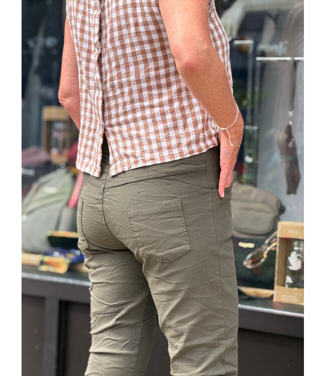 Made in Italy Crinkled Joggers - Military
