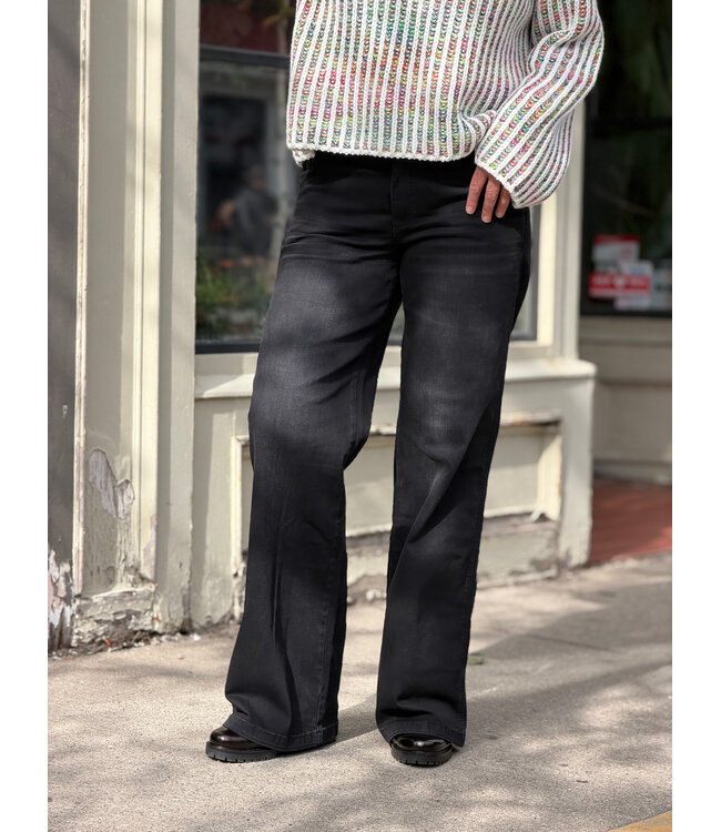 KUT Jeans Jodi High Rise Straight Leg - Luscious w/Black