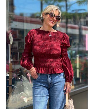 Cream Henva Blouse - Cabernet