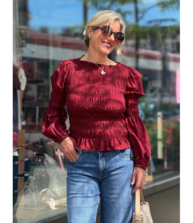 Cream Henva Blouse - Cabernet