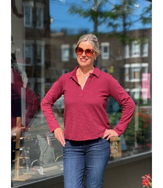 Mododoc Easy Polo Long Sleeve - Astroberry