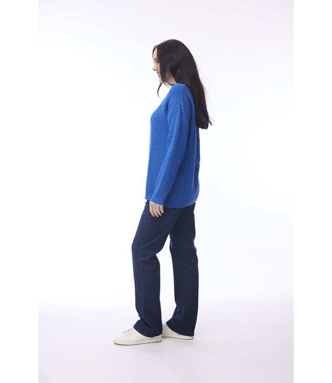 Orientique Knit Waffle Jumper - Cobalt