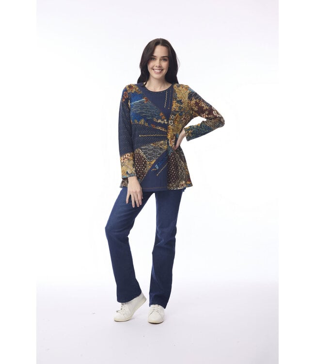 Orientique Maluku Patch Top - Navy
