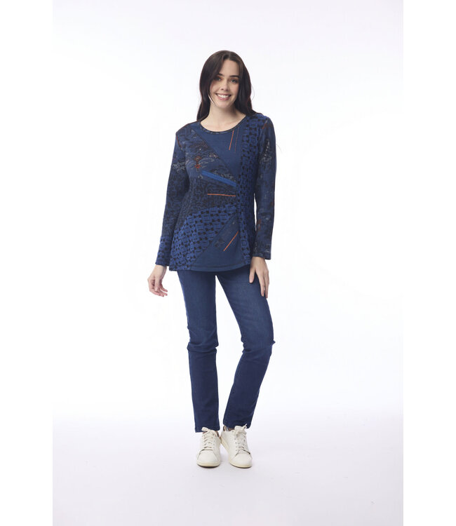 Orientique Tabriz Patch Top - Navy
