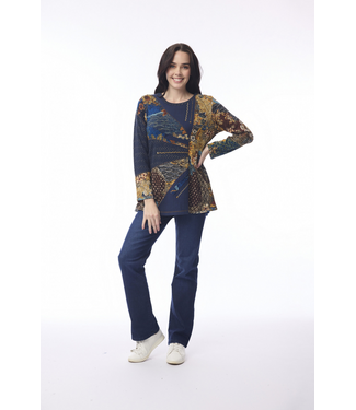 Orientique Maluku Patch Top - Navy