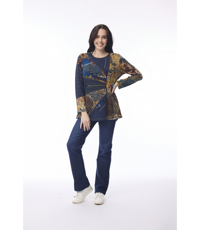 Orientique Maluku Patch Top - Navy