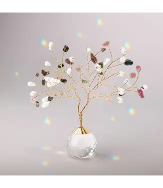 Scout Tree of Healing Suncatcher - Tourmaline / Gold
