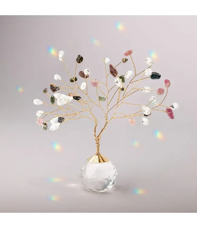 Scout Tree of Healing Suncatcher - Tourmaline / Gold