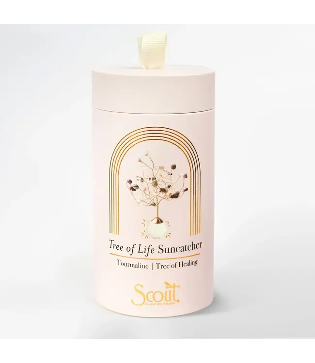 Scout Tree of Healing Suncatcher - Tourmaline / Gold