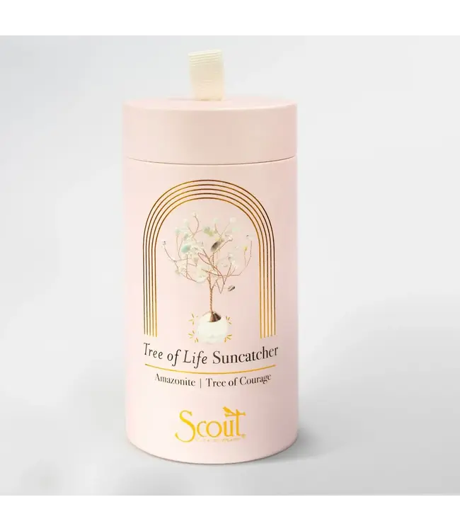 Scout Tree of Courage Suncatcher - Amazonite / Gold