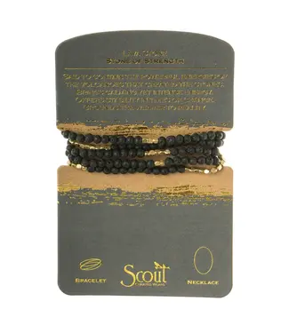 Scout Duo Wrap Bracelet and Necklace - Lava Stone / Gold