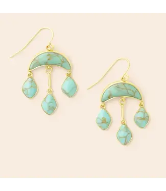 Scout Stone Crescent Drop Earring - Turquoise / Gold