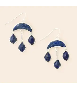 Scout Stone Crescent Drop Earring - Lapis / Silver