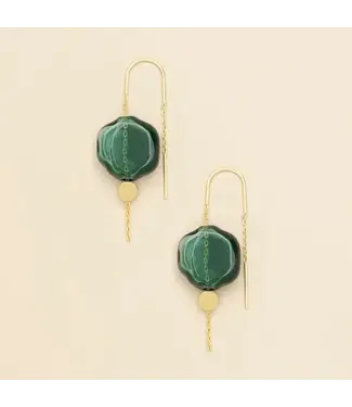Scout Refined Glass Organic Threader - Teal / Gold