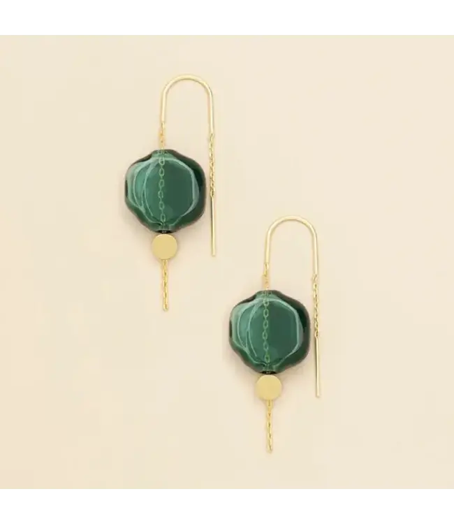 Scout Refined Glass Organic Threader - Teal / Gold