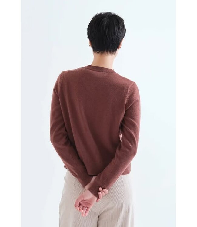Compania Fantastica Flower Button Cardigan - Brown