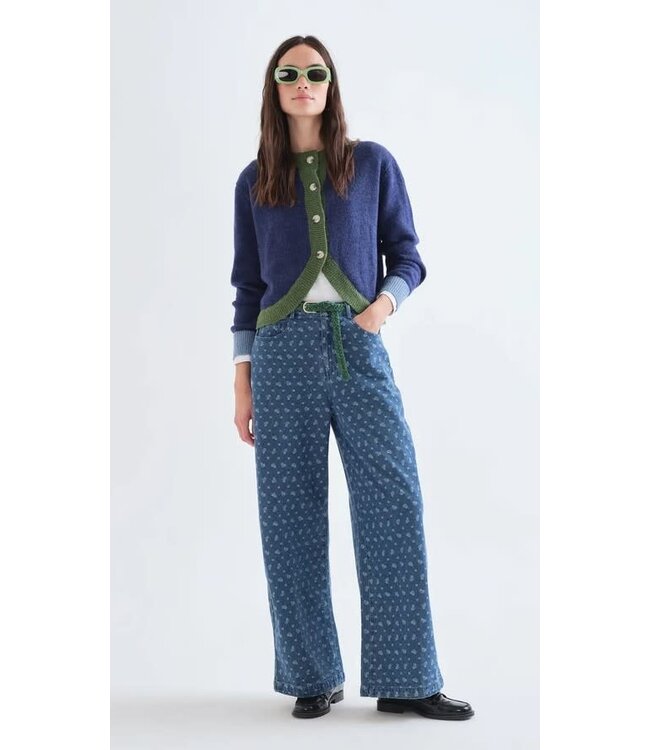 Compania Fantastica Cropped Cardigan - Navy Blue