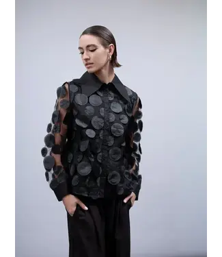 HAAKO Sheer Circle Blouse - Black