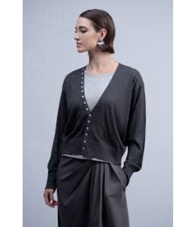 HAAKO Button Detailed Cardigan - Grey