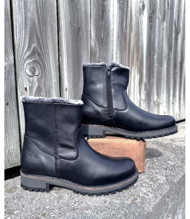 Bos&Co Calib Faux Fur Ankle Boot - Black