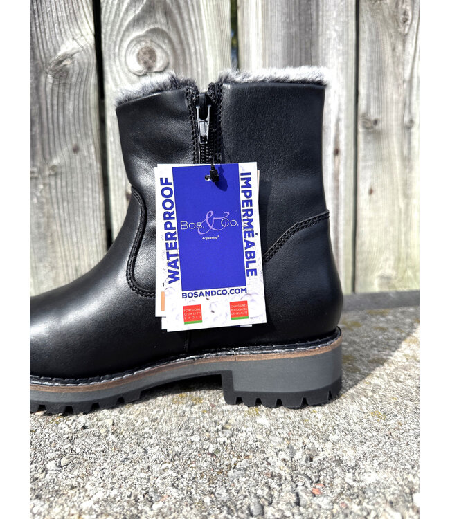 Bos&Co Calib Faux Fur Ankle Boot - Black