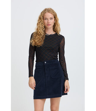 B. Young BYToa Long Sleeve Shirt - Dark Sapphire Check