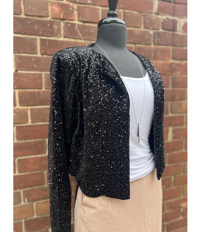 Astrid Sequin Blazer - Black