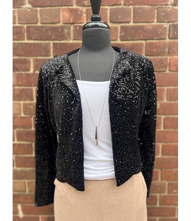 Astrid Sequin Blazer - Black