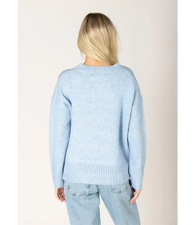 Lyla + Luxe Mock Neck Sweater - Sky Blue
