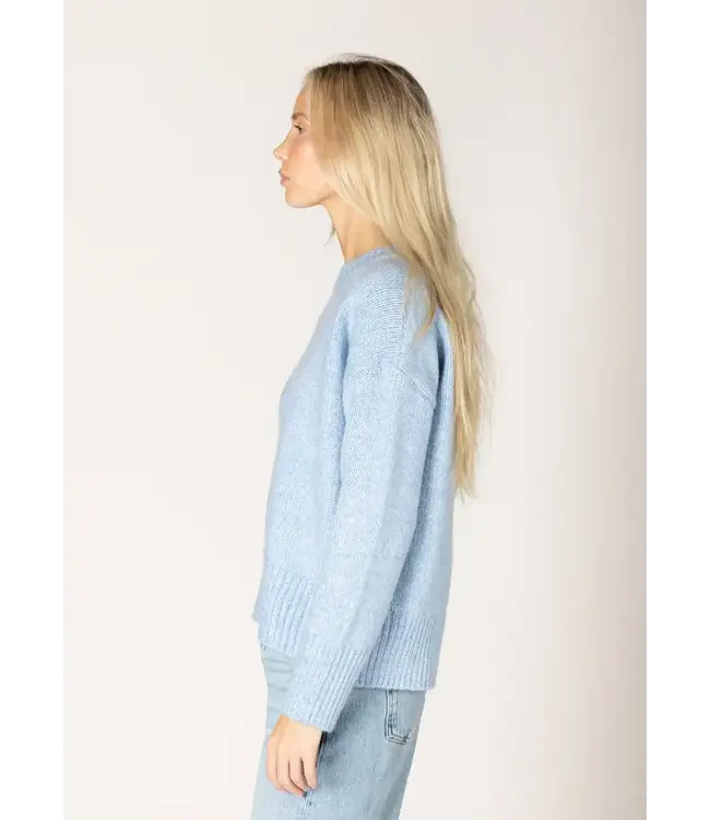 Lyla + Luxe Mock Neck Sweater - Sky Blue