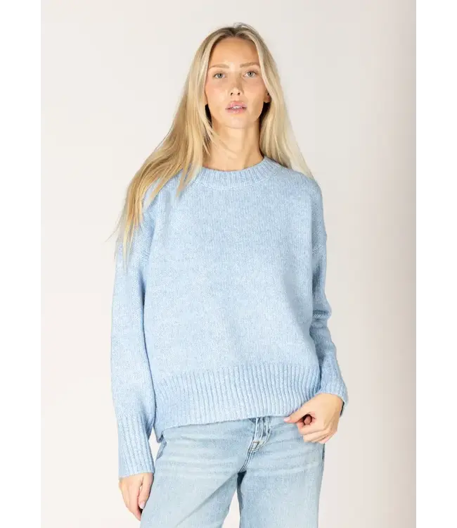 Lyla + Luxe Mock Neck Sweater - Sky Blue