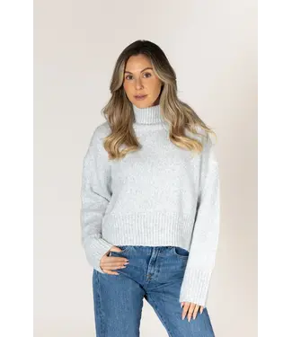 Lyla + Luxe Calli Mock Neck Sweater - Ash