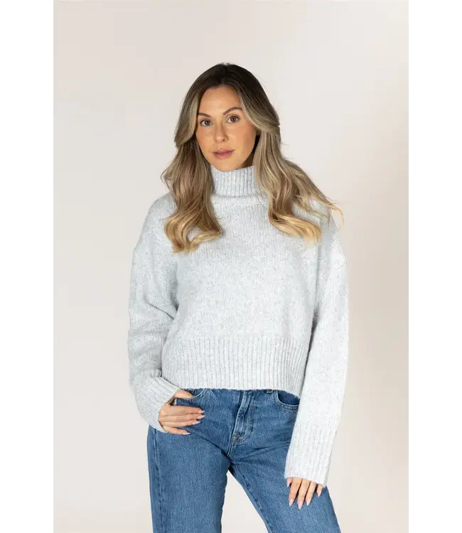 Lyla + Luxe Calli Mock Neck Sweater - Ash