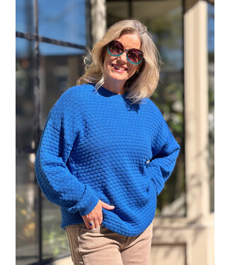 Orientique Knit Waffle Jumper - Cobalt